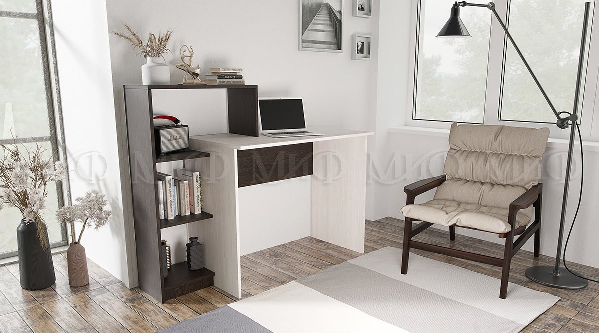 Компьютерный Стол Моника №5 Дуб Венге/Беленый Дуб Ш-1250 x В-1016 x Г-500 мм