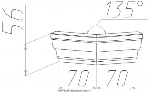 Уголок 3 MONTPELLIER, орех