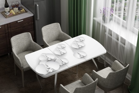 Стол Обеденный Раздвижной Бочонок Фотопечать (Ш-1100/1400 х Г-700 х В-760 мм)/Разные Цвета