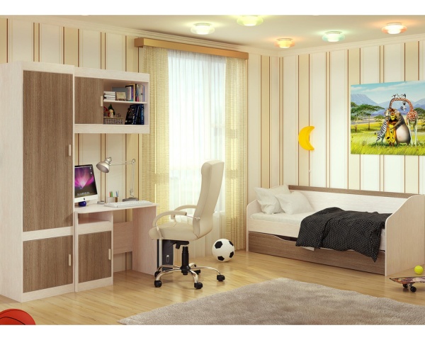 Детский Гарнитур Пьер Дуб Атланта/Ясень Шимо-Вариант №4